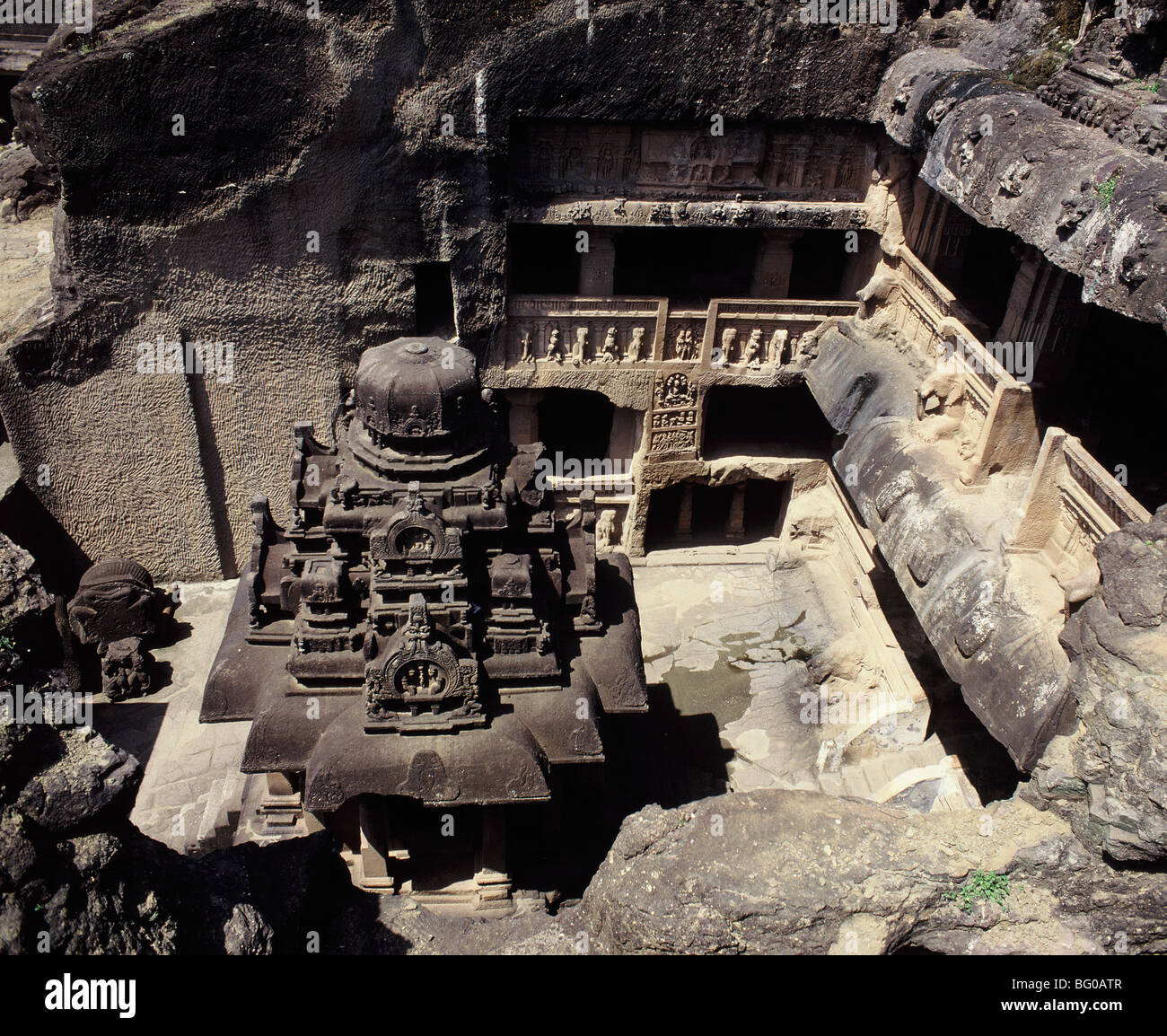 Jain Cueva 32, Ellora, Sitio del Patrimonio Mundial de la UNESCO, Maharashtra, India, Asia Foto de stock