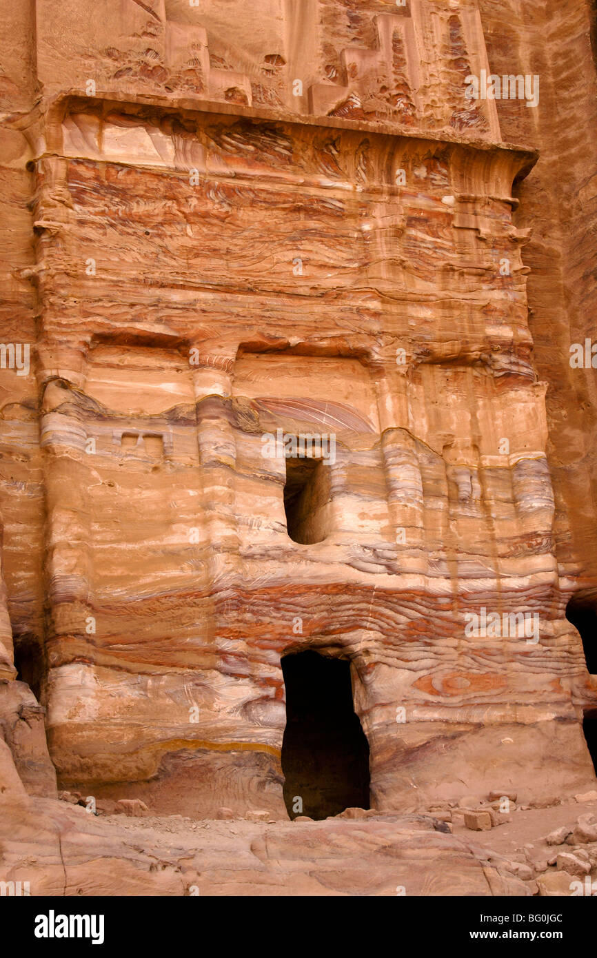 Tumba de seda en Petra (Jordania) Foto de stock