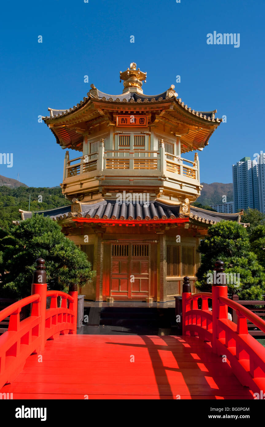 Chi Lin Nunnery pagoda, Hong Kong, China, Asia Foto de stock