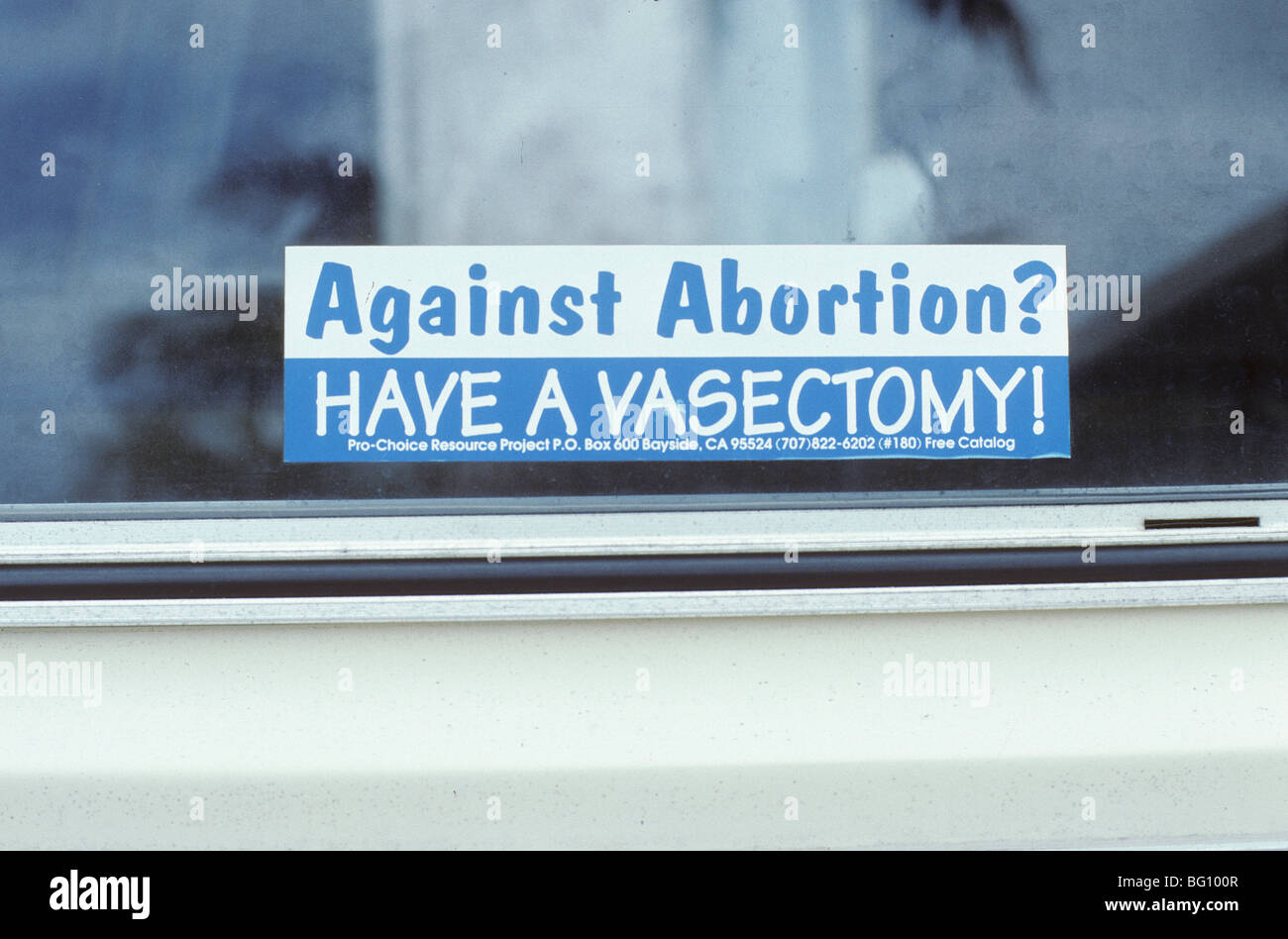 Calcomanía, el aborto, la vasectomía Foto de stock