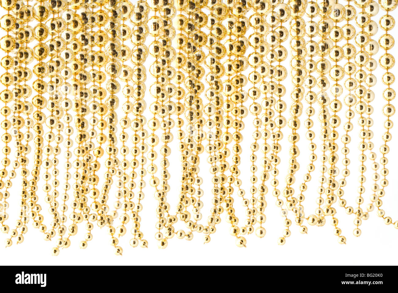 Cordones de Navidad borde dorado Foto de stock