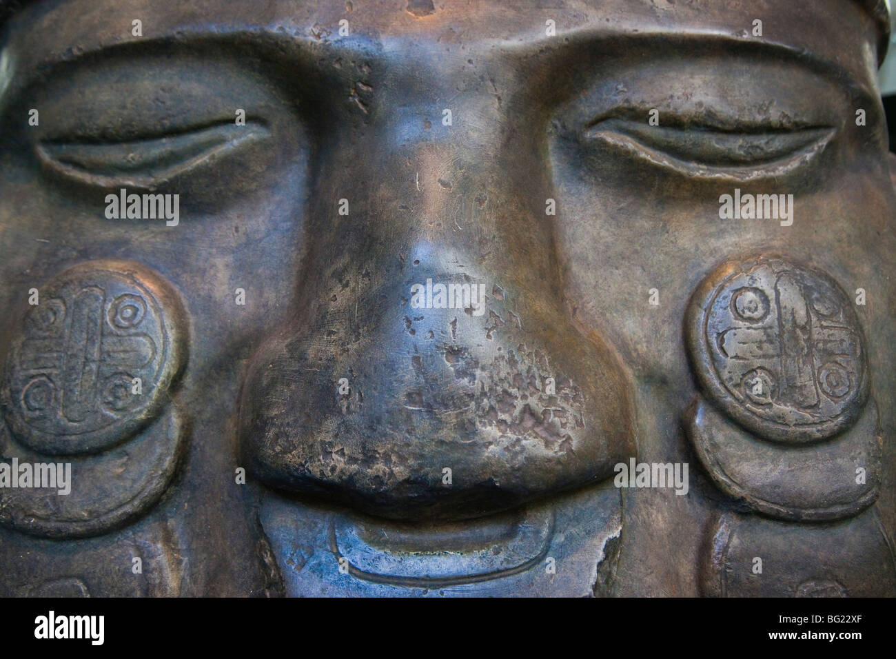 Los aztecas Colassal escultura de Coyolxauhqui Museo Nacional de Antropología de exhibición en la Ciudad de México Foto de stock