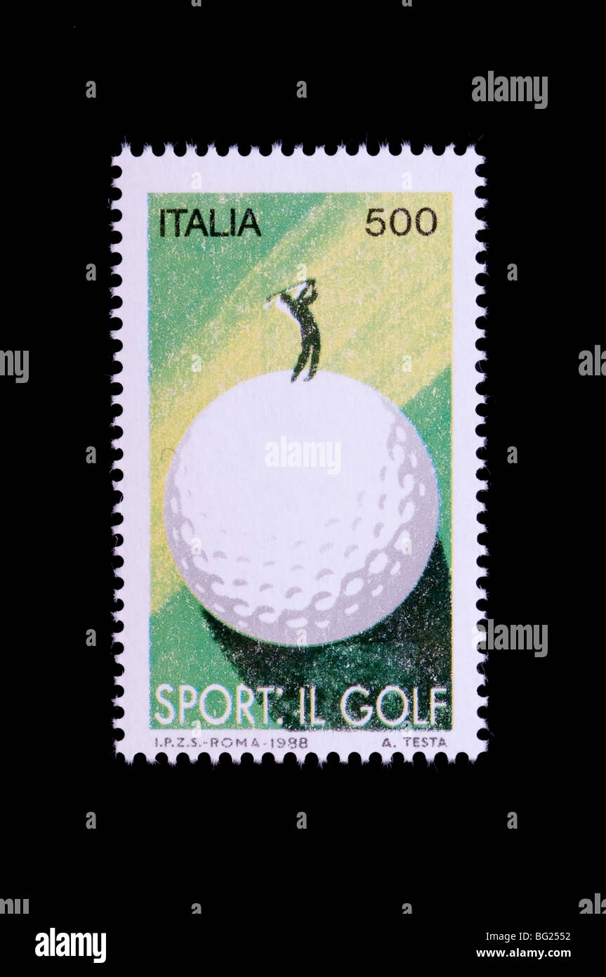 El golf en 1988 sello italiano Foto de stock