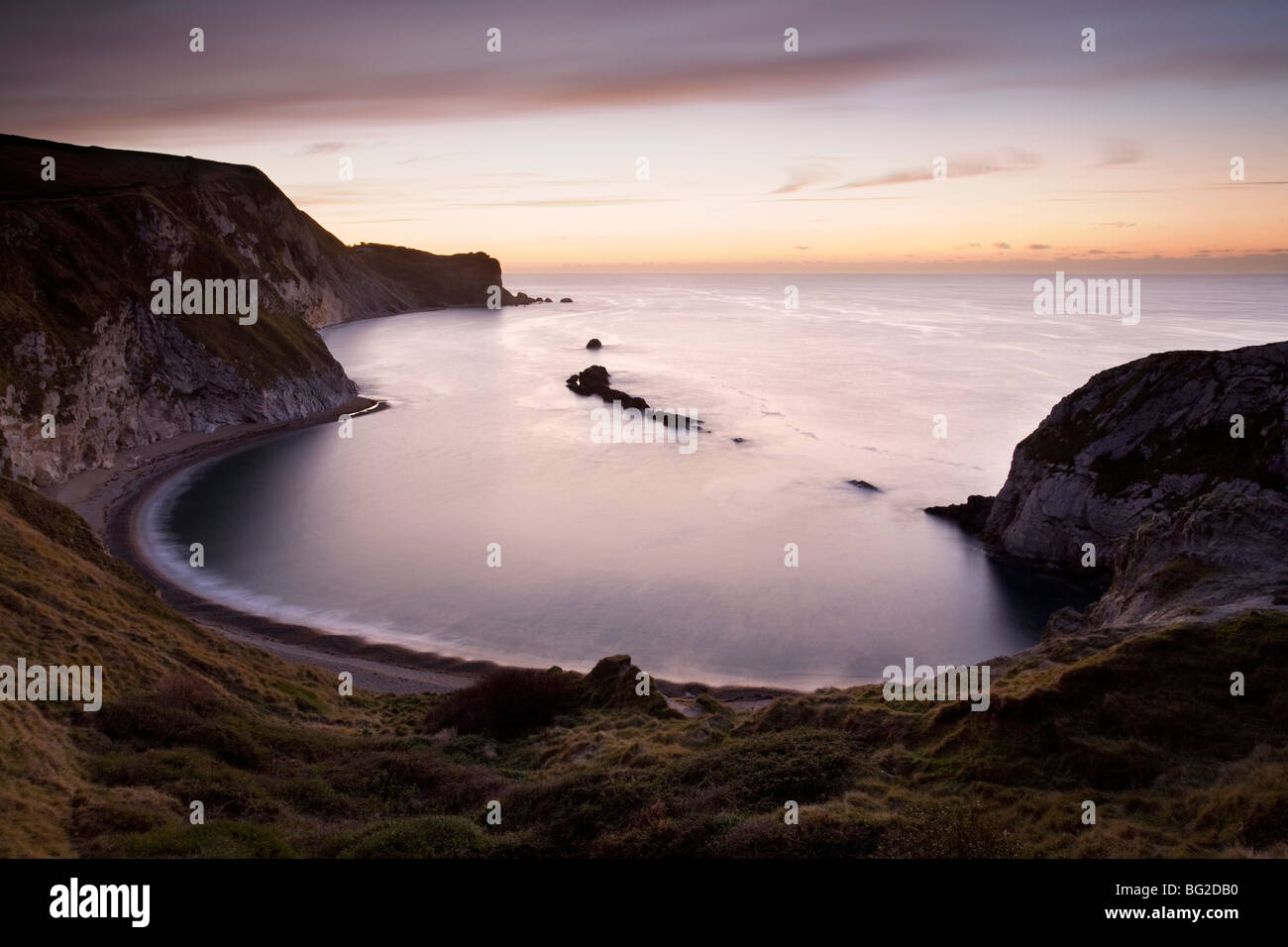 San Oswalds bay, entre Lulworth Cove y Durdle Door, Dorset, Inglaterra Foto de stock