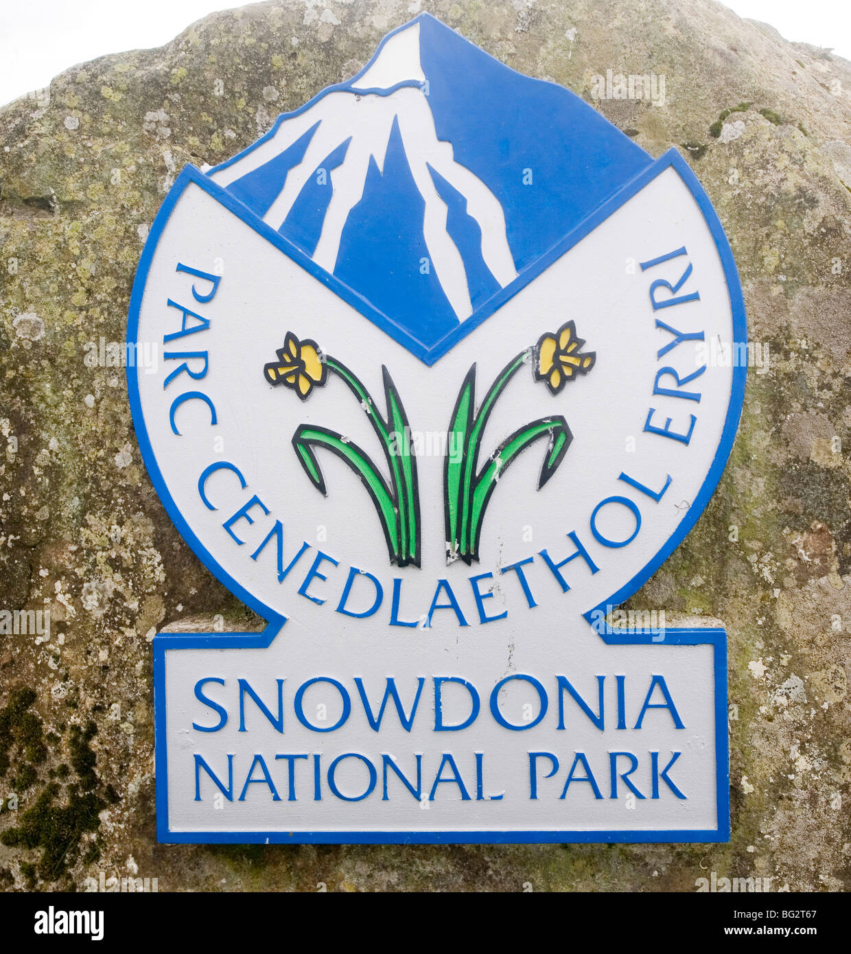 El Parque Nacional de Snowdonia firmar Foto de stock