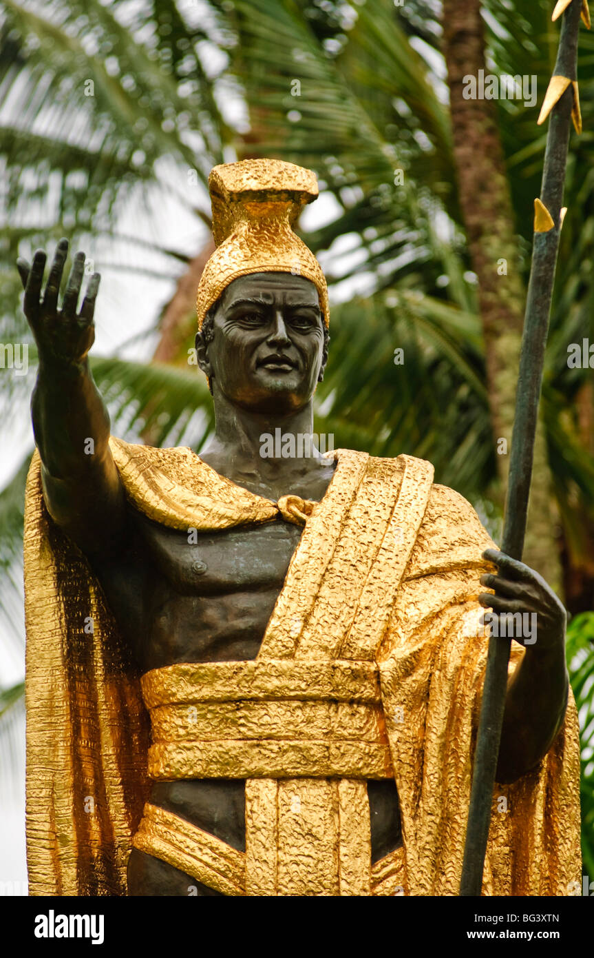 La estatua del rey Kamehameha el Grande, Big Island, Hawaii, Estados Unidos de América, América del Norte Foto de stock