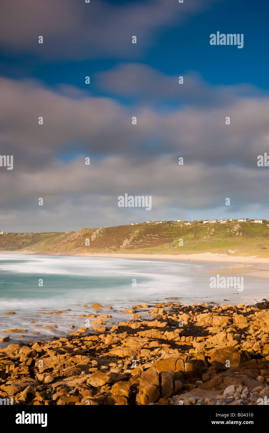 Reino Unido, Inglaterra, Cornwall, Whitesand Bay, Sennen Cove Foto de stock