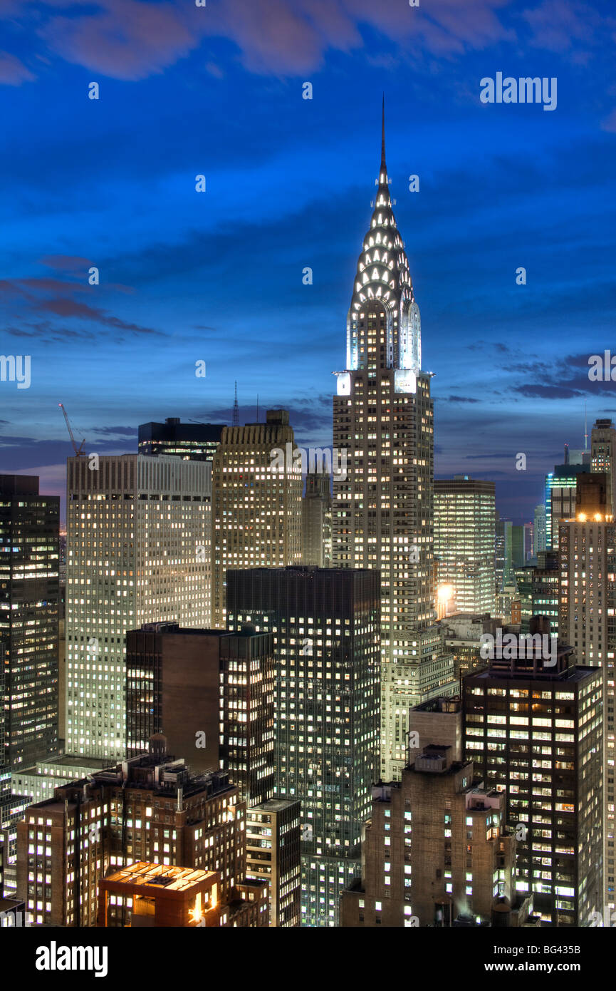 Chrysler Building & Midtown Manhattan, Ciudad de Nueva York, EE.UU. Foto de stock