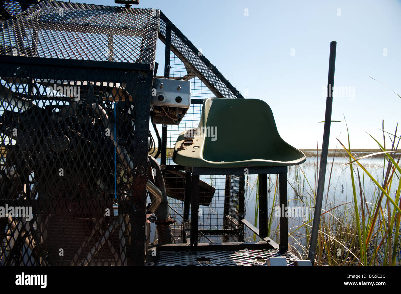 Bote de aire utilizado en los Everglades de la Florida, EE.UU. Foto de stock
