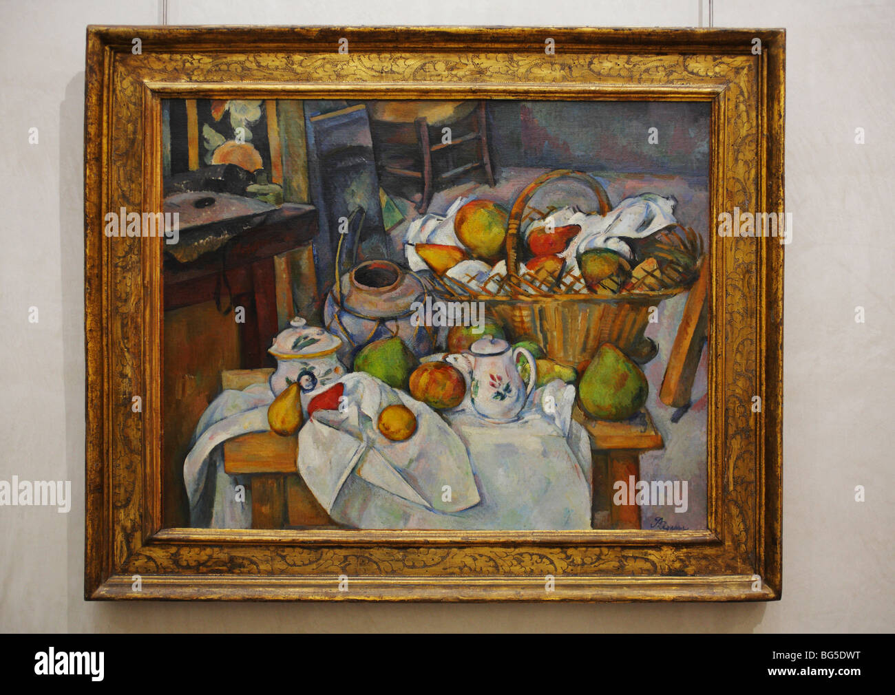 Bodegón con cesta de fruta, por Paul Cézanne, Museo d'Orsay, París, Francia  Fotografía de stock - Alamy