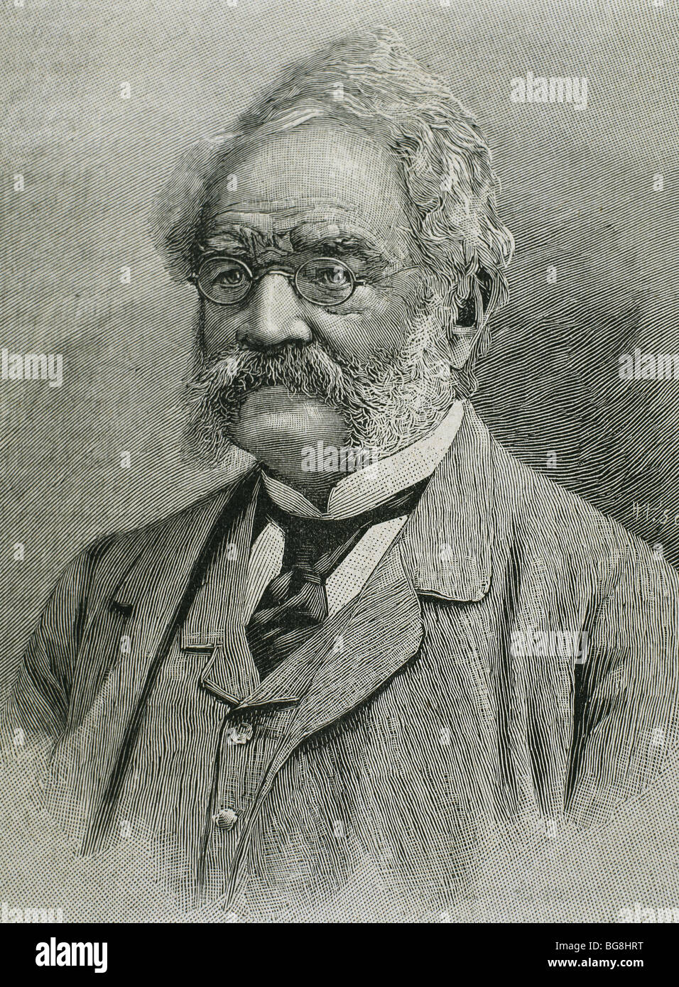 Siemens, Werner von (Lenthe, 1816-Charlottenburg, 1892). Ingeniero alemán. Grabado del siglo xix. Foto de stock