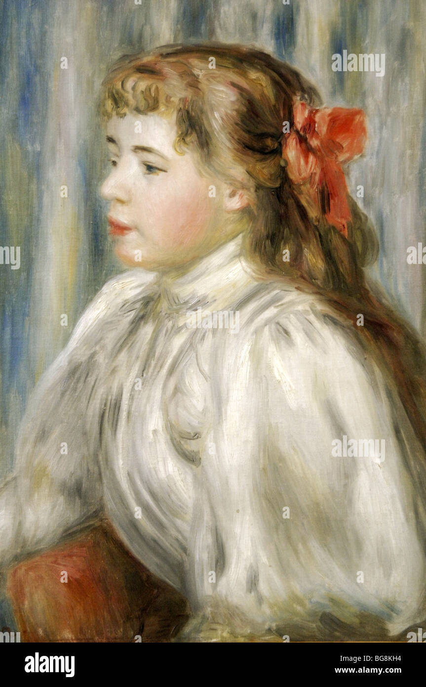 Pierre-Auguste Renoir (Limoges, 1841 Cagnes-SurMer, 1919). Pintor impresionista francés. Retrato de una joven, 1892. Foto de stock