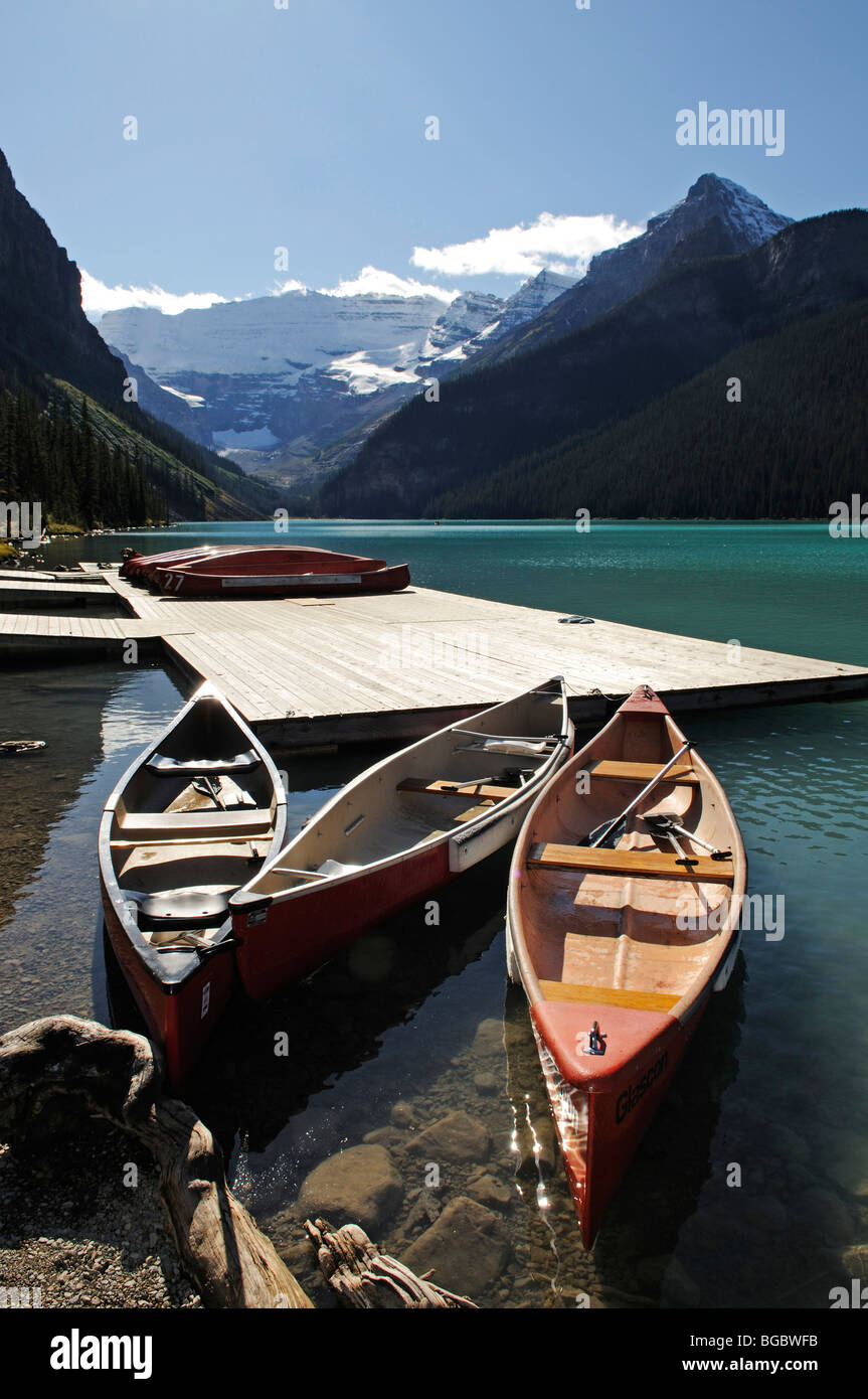 El lago Louise, el Parque Nacional de Banff, Alberta, Canadá Foto de stock