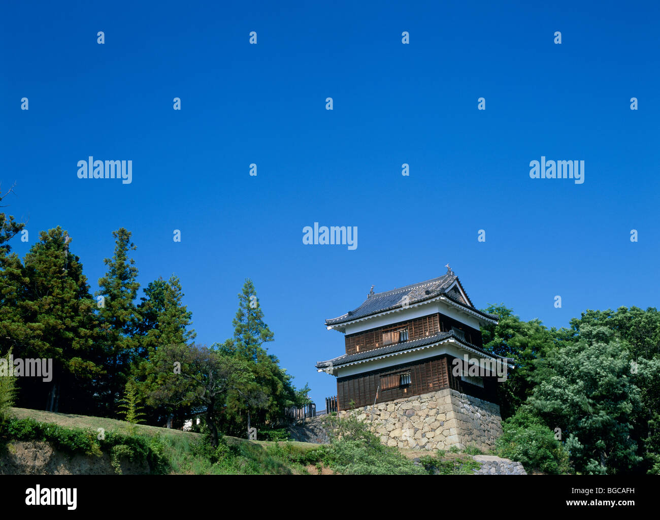 Torre de vigilancia de El Castillo Ueda, Ueda, Nagano, Japón Foto de stock