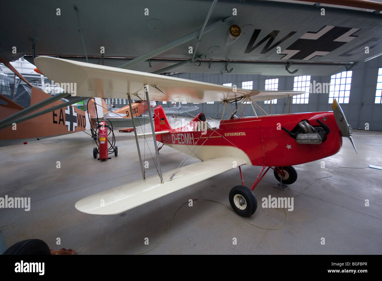 El Museo de la aviación en el Deutsches Museum: Aeródromo de Oberschleissheim, Baviera, Alemania Foto de stock