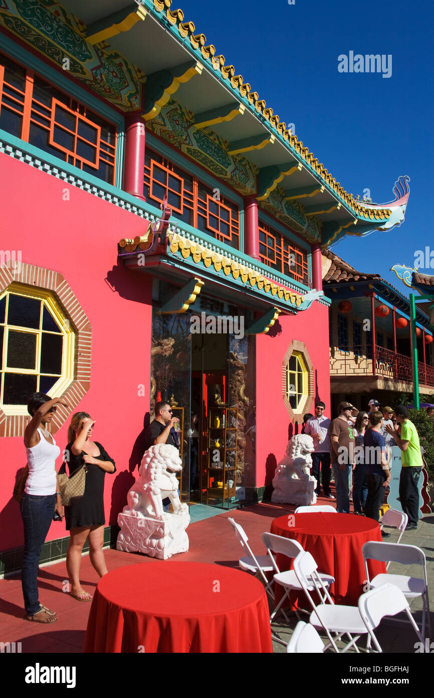 La arquitectura china, Chinatown, Los Angeles, California, EE.UU. Foto de stock