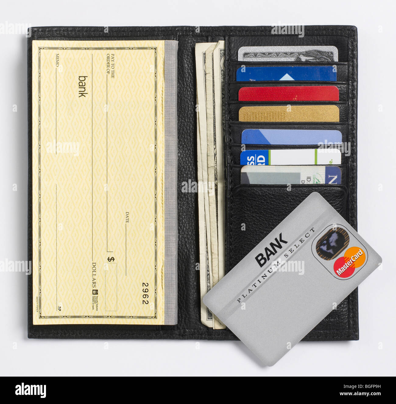 Chequera Billfold wallet del titular de la tarjeta de crédito Foto de stock