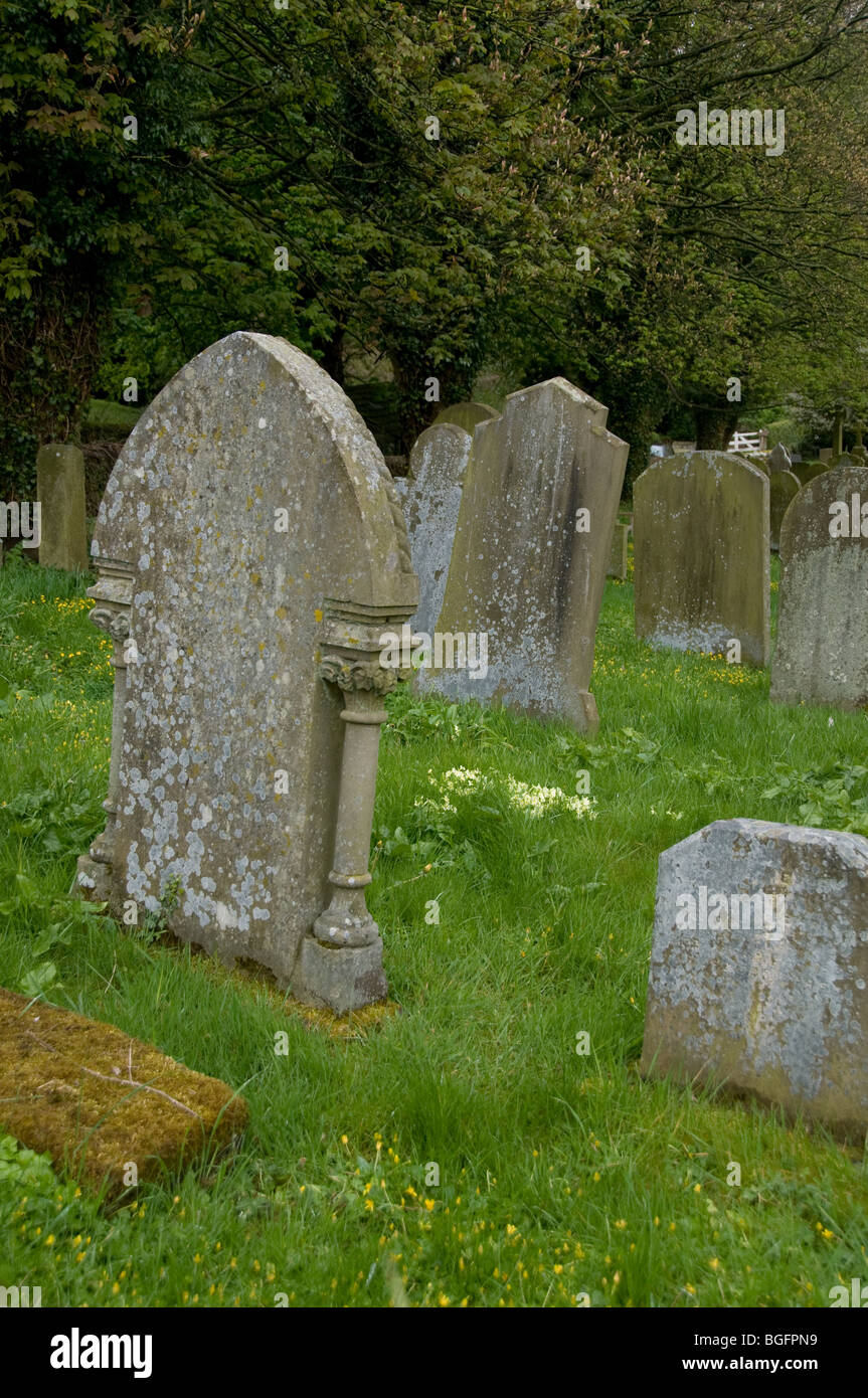 Cementerio en Burnsall, North Yorkshire, Reino Unido Foto de stock