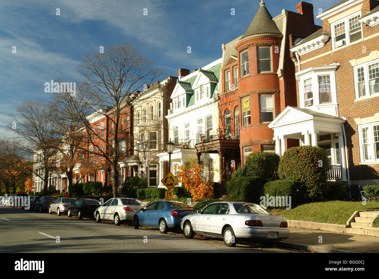 AJD62149, Richmond, Virginia, monumento Avenue, casas, calle Fotografía