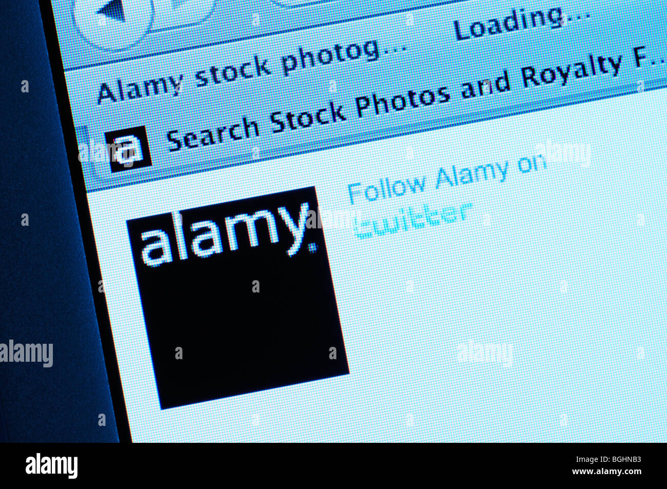 Sitio web de la agencia de imagen Alamy Foto de stock