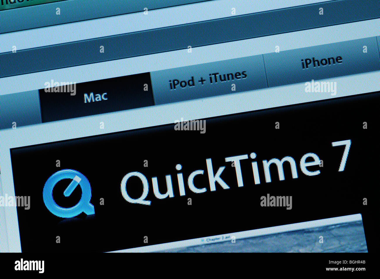 Sitio web de descarga de QuickTime Foto de stock