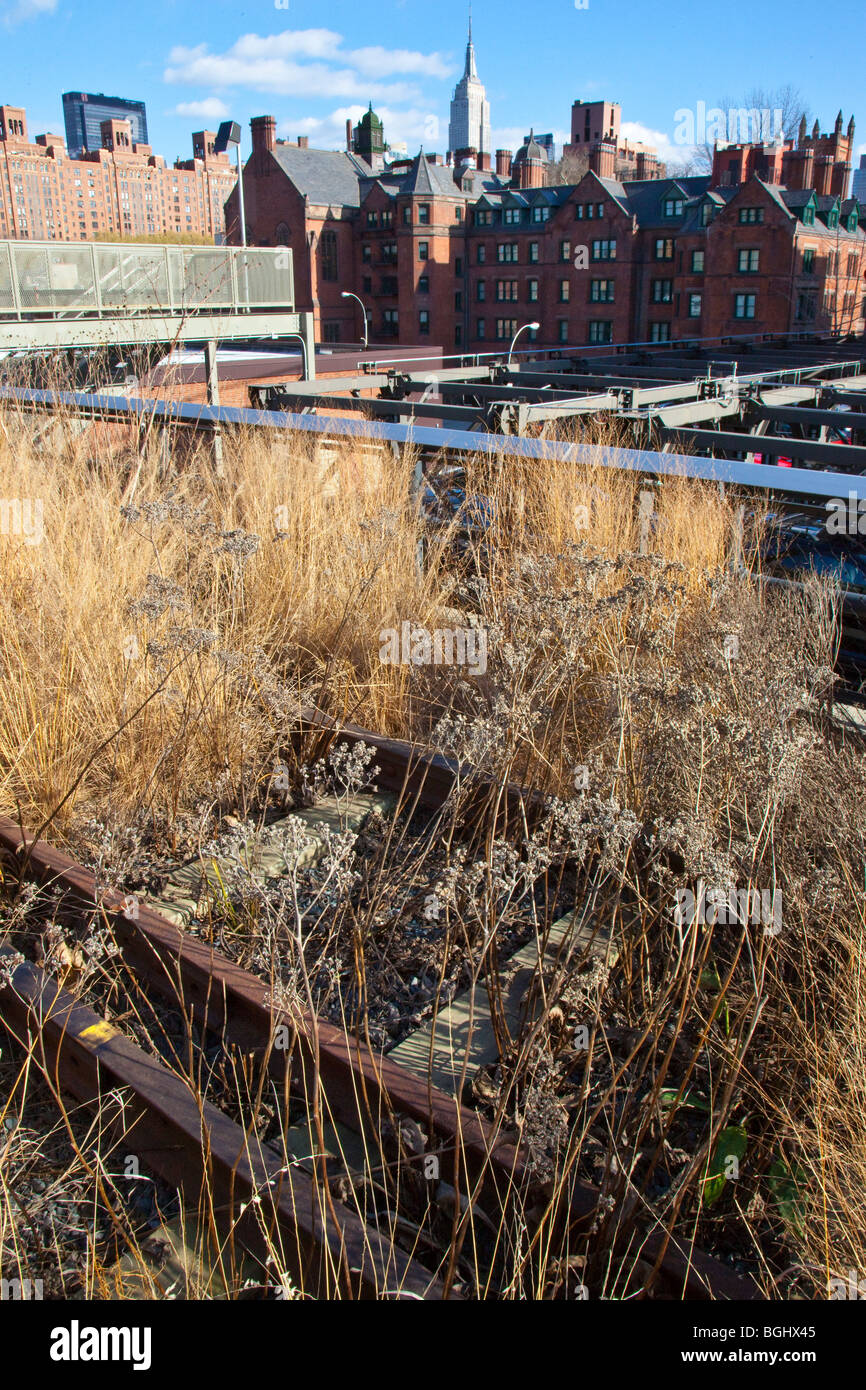 La High Line en Manhattan, en la Ciudad de Nueva York Foto de stock