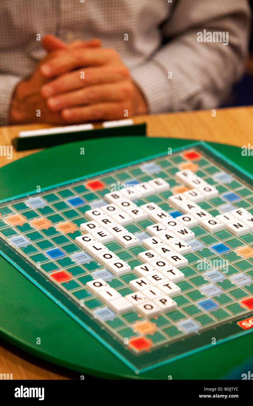 Un tablero de Scrabble en el Campeonato Británico de Coventry en 2010 Foto de stock