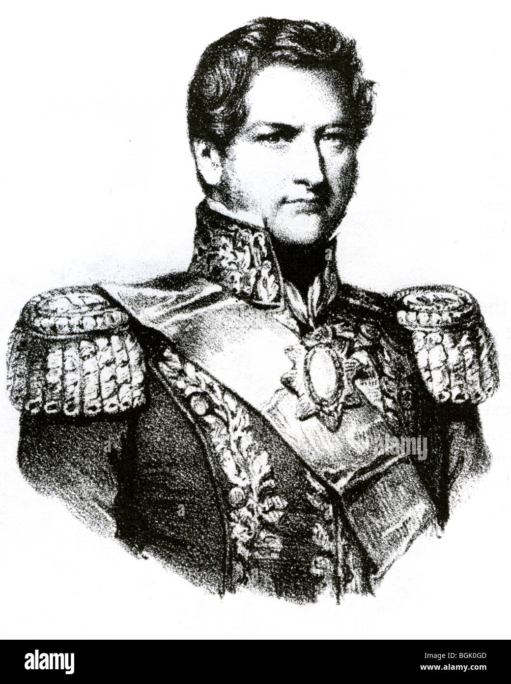 JUAN MANUEL DE ROSAS (1793-1877) dictador argentino Foto de stock