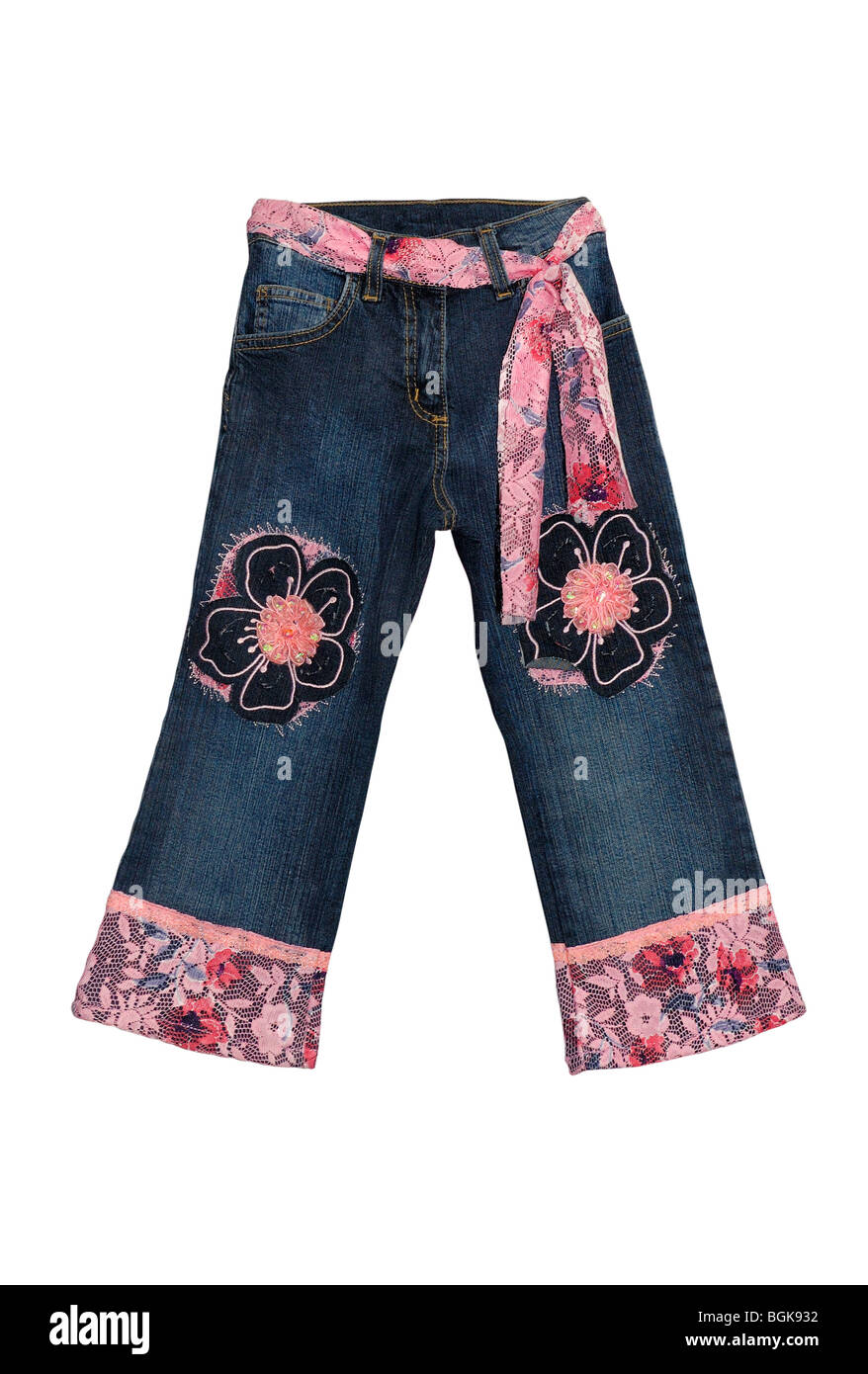 Dopo Dopo – Pantalòn niña 7 – 8 años jeans con bordado de flores –  Categorìa A – thegreentree.cl