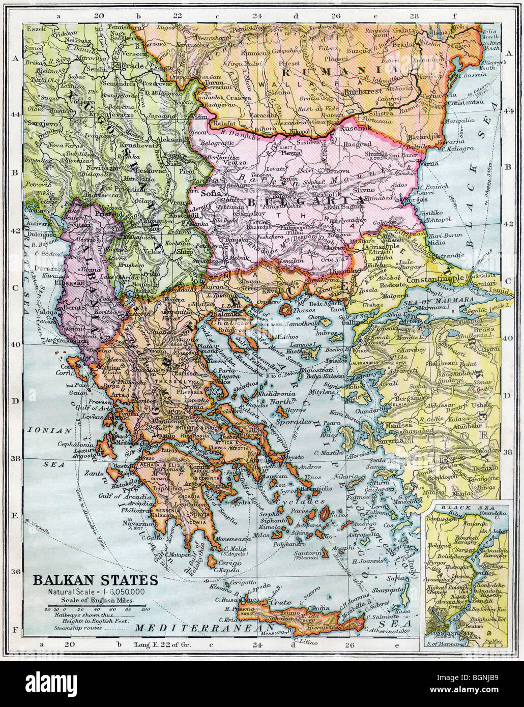 Los Estados de los Balcanes, entre la primera y la Segunda Guerras Mundiales. Foto de stock