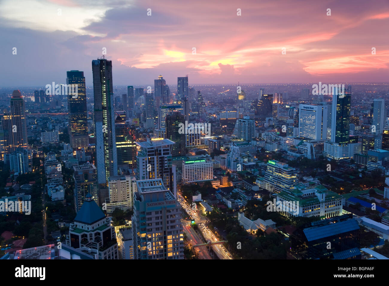 El distrito de negocios de Bangkok, Tailandia Foto de stock