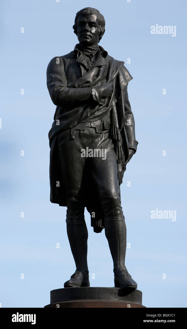 Estatua de Robert Burns en Edimburgo Foto de stock