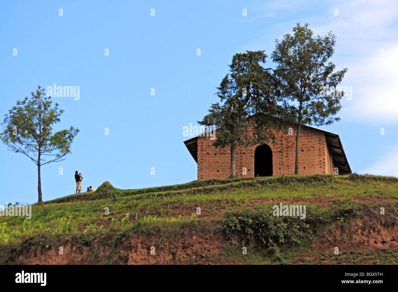 Arquitectura rural, el Parque Nacional del Lago Mburo, Uganda, África Oriental Foto de stock