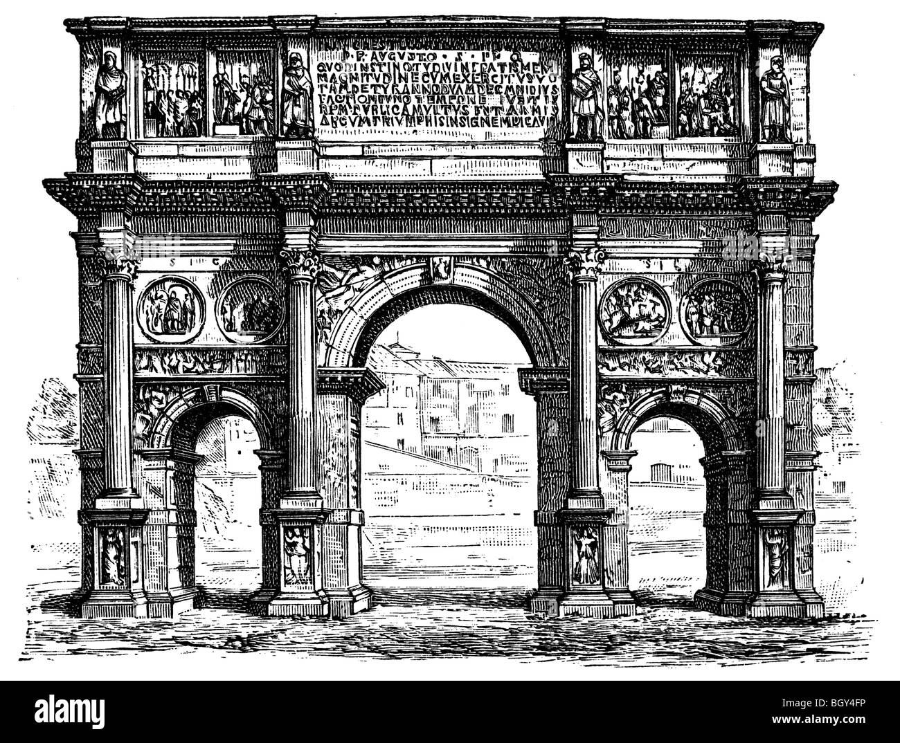 Curvas triunfal del Konstantin, Roman Foto de stock