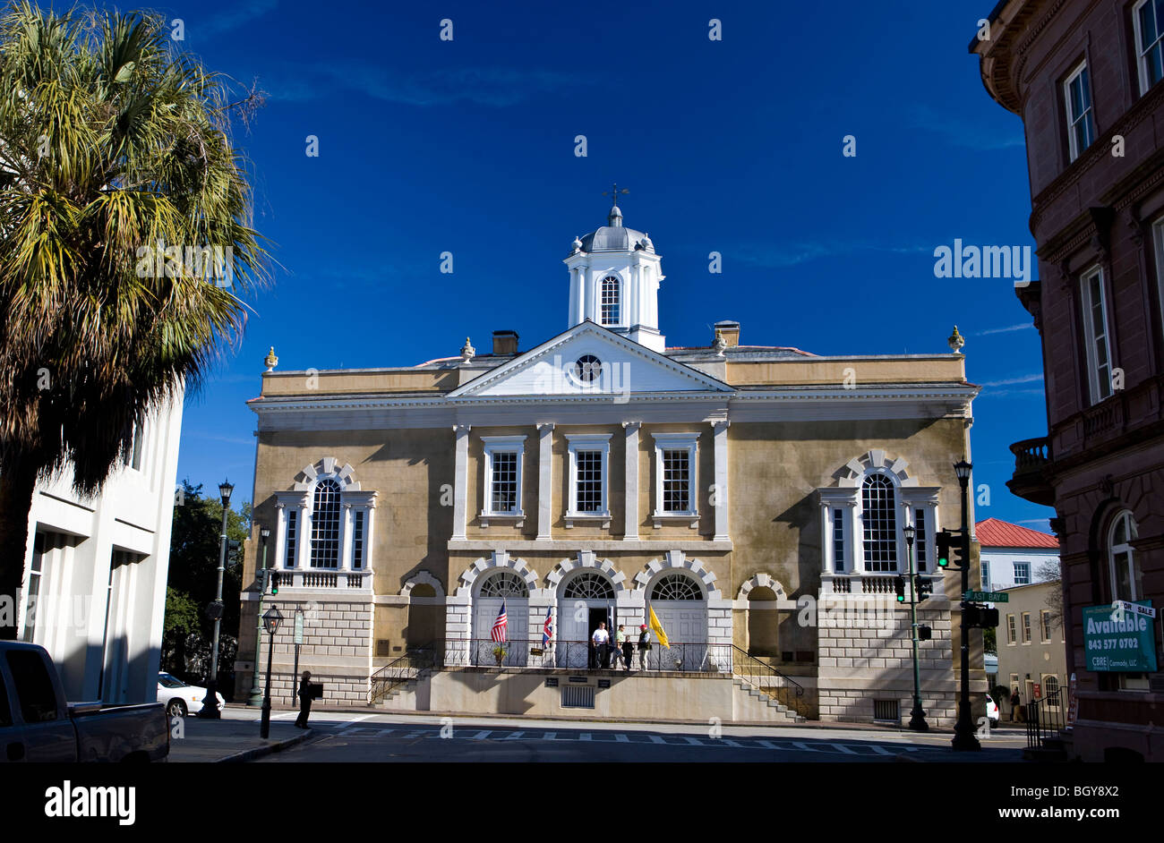 La antigua Lonja, Bahía y amplias calles, Charleston, Carolina del Sur, Estados Unidos de América. Foto de stock