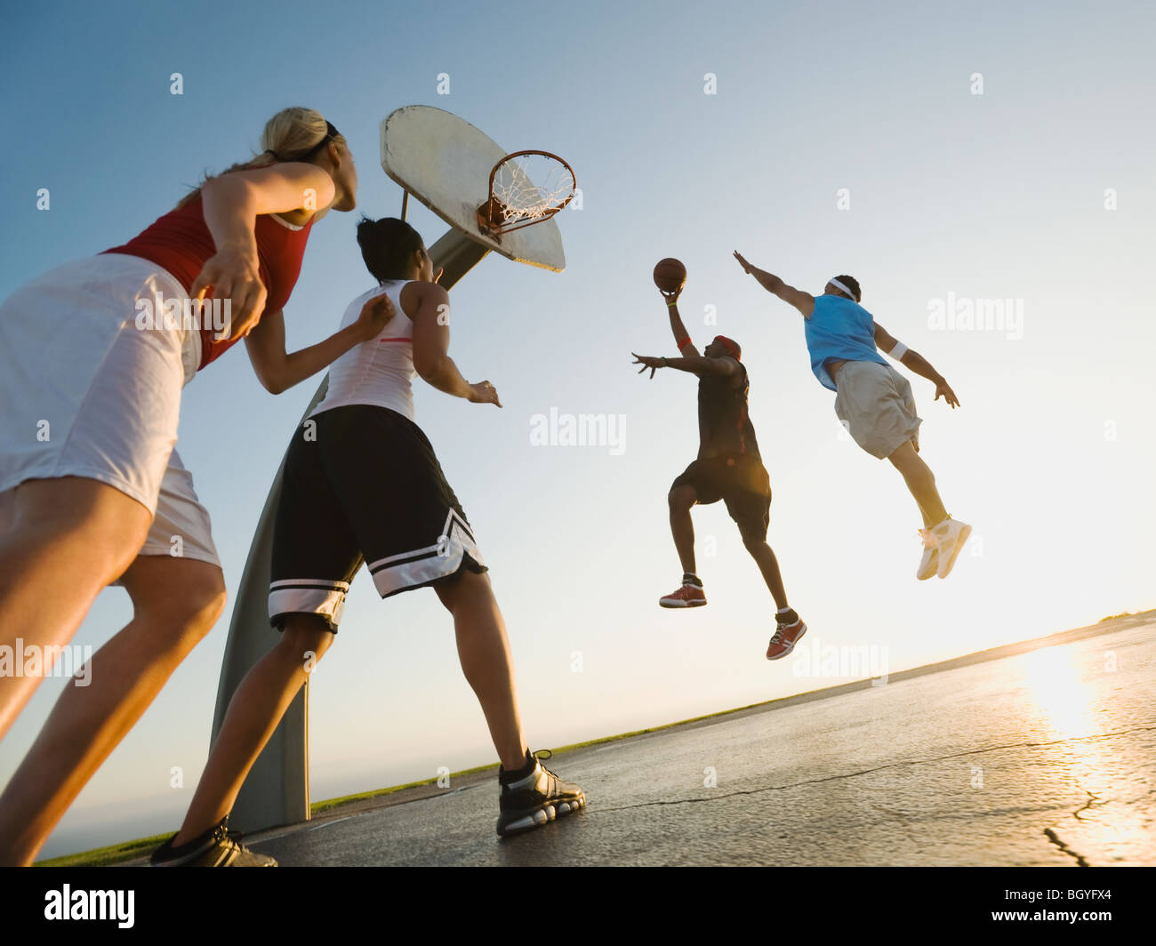 Jugadores de baloncesto Foto de stock