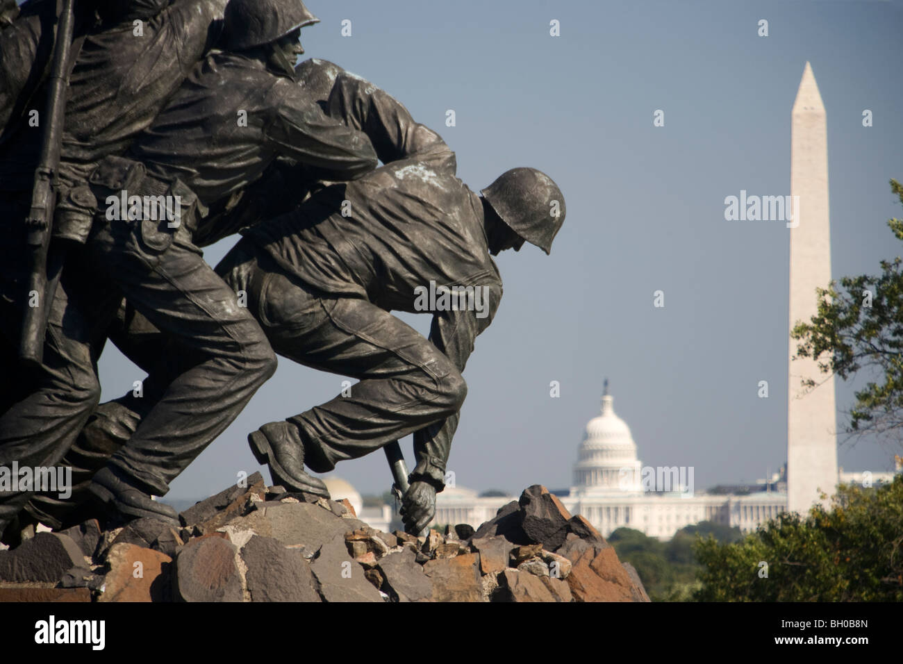Los marines War Memorial, Washington DC, EE.UU. Foto de stock