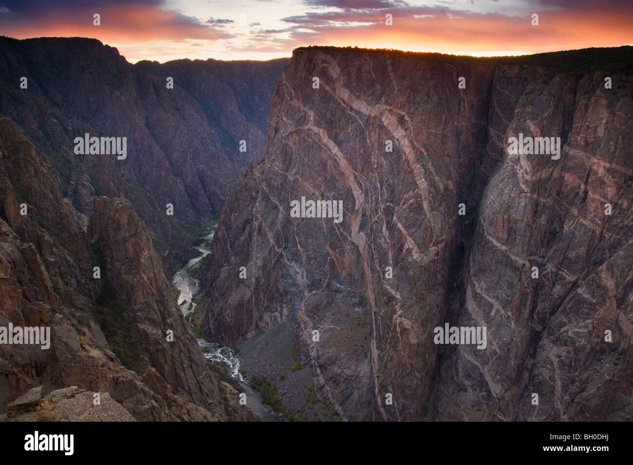 La pintura en la pared, Black Canyon del Parque Nacional Gunnison, Colorado. Foto de stock