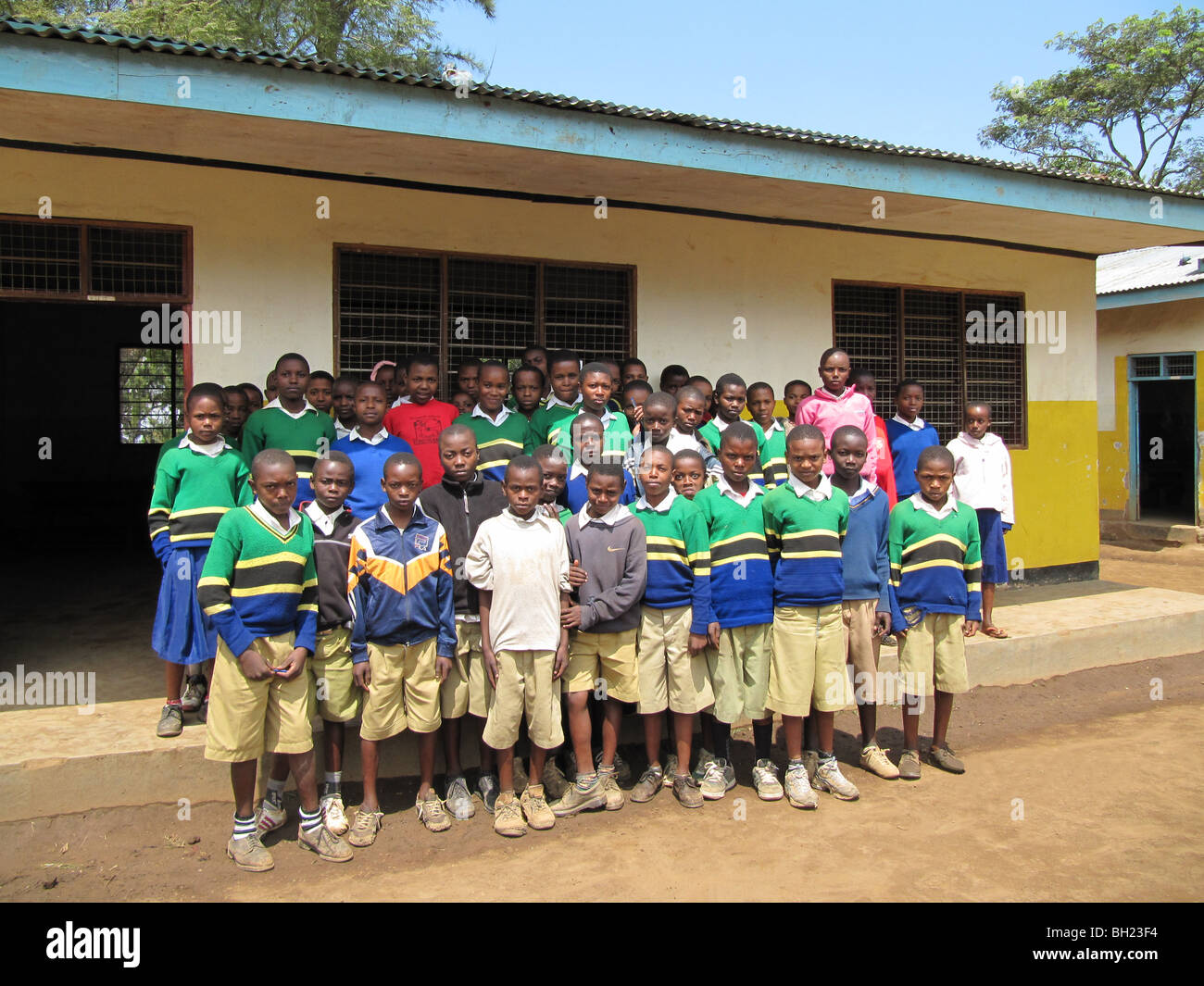 Los niños de la escuela africana Kilema Moshi, Tanzania África Oriental Foto de stock