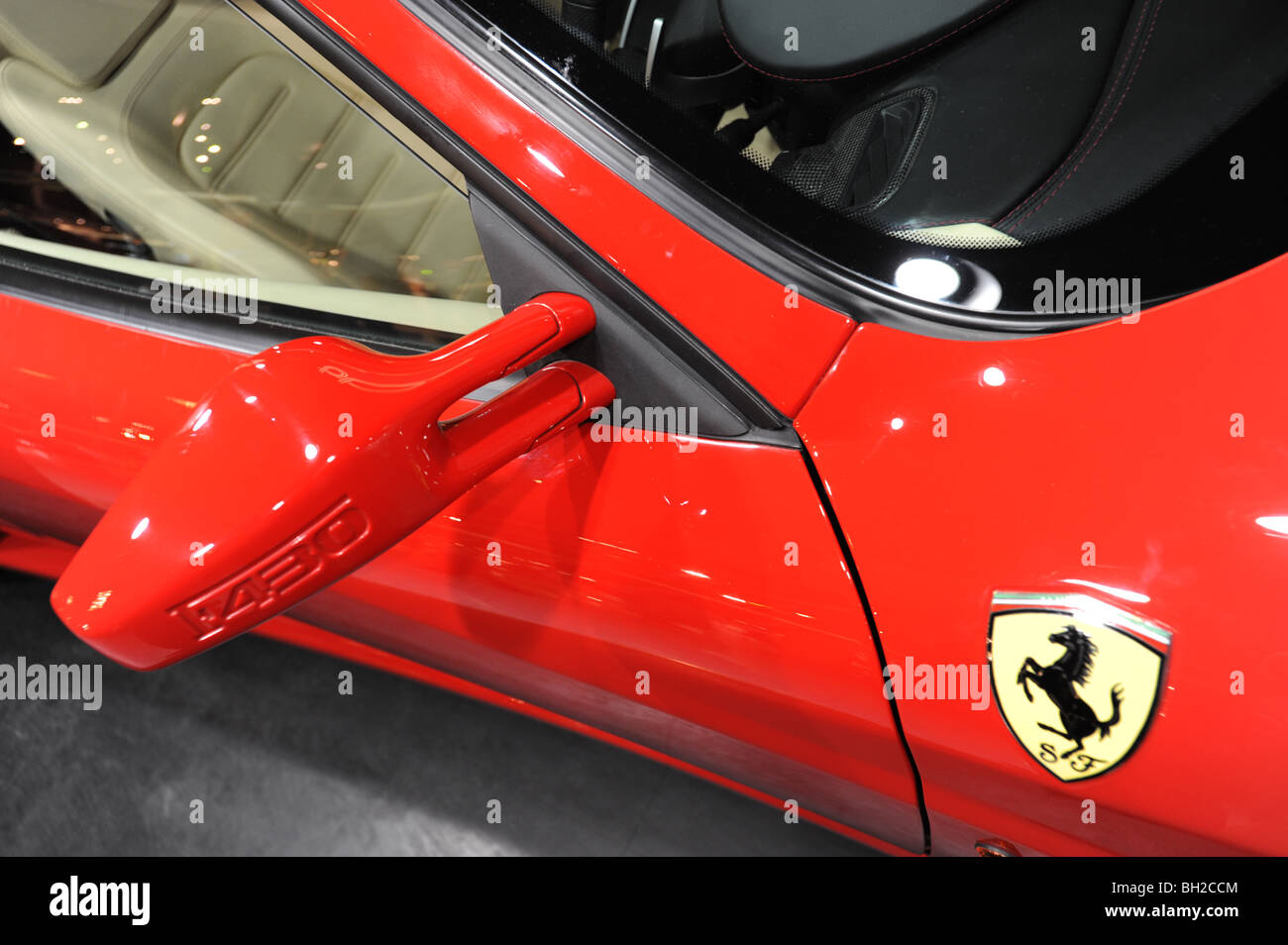 Detalles de un Ferrari F 430 supercar Foto de stock
