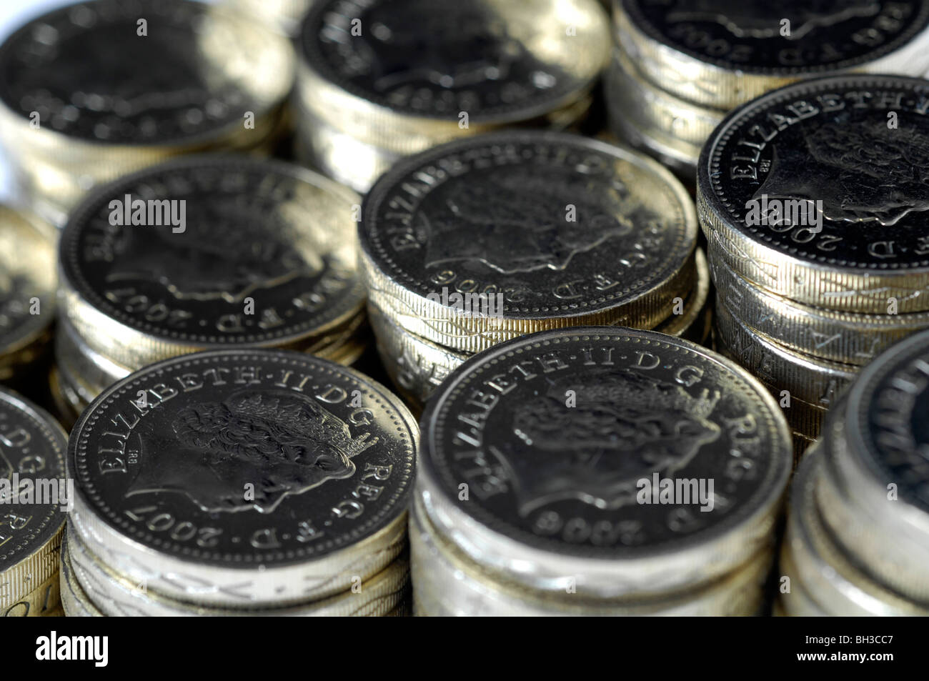 British Pound monedas Foto de stock