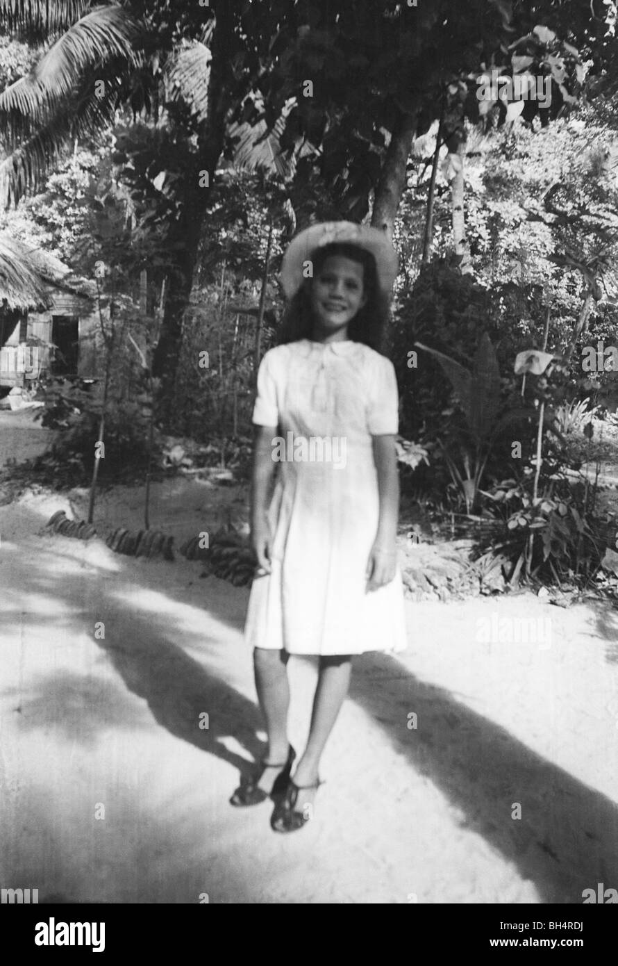 Chica joven dama en el 1940. Foto de stock