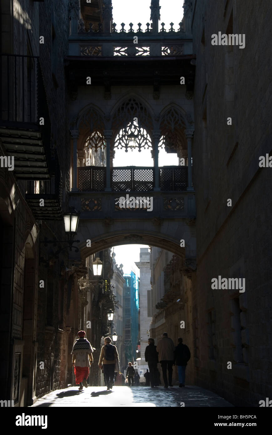 La calle del Bisbe Irurita. Barrio Gótico. Barcelona. Cataluña. España Foto de stock