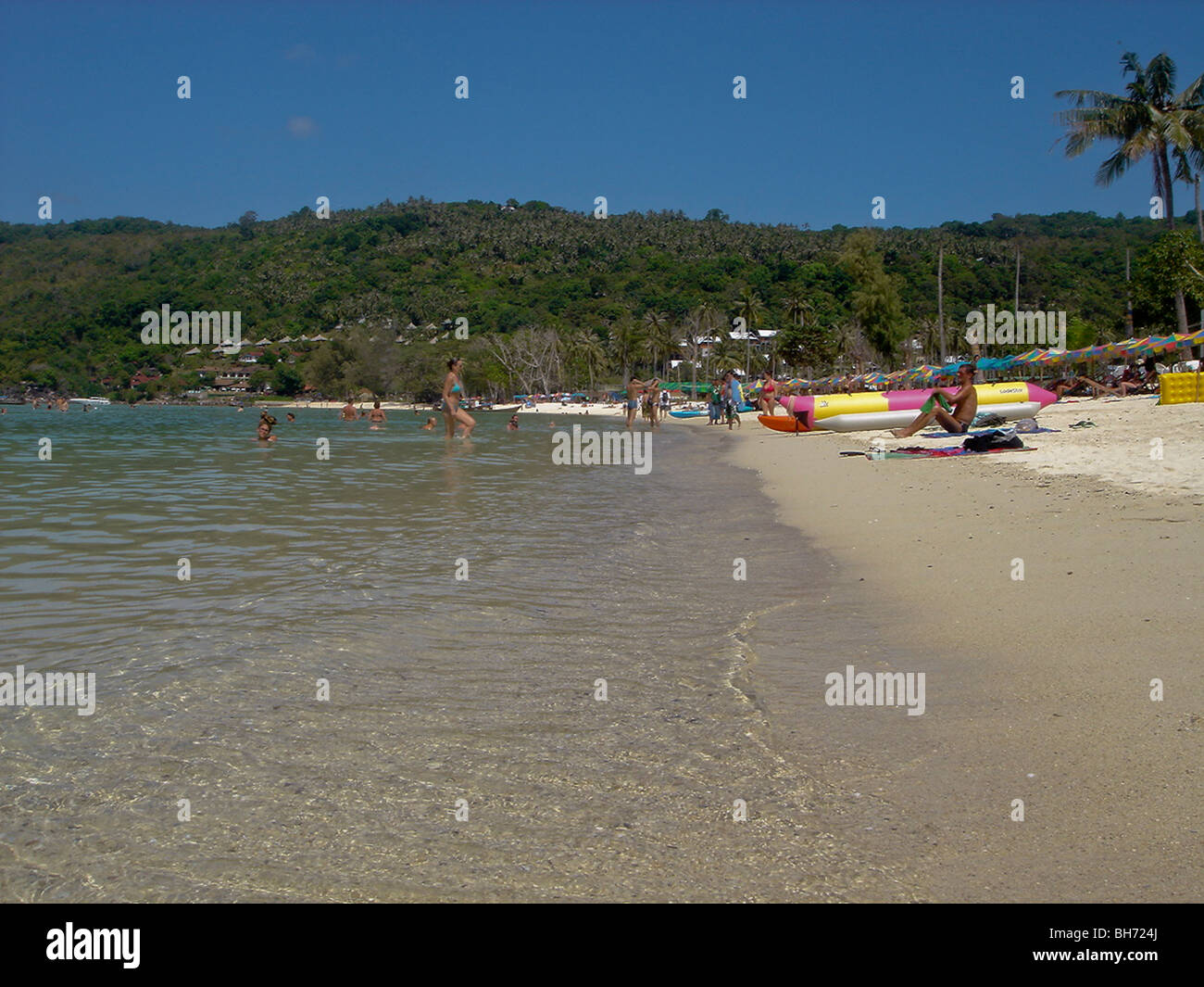 Phang Nga Isla, isla rocosa, Tailandia, exótica playa escena, Foto de stock