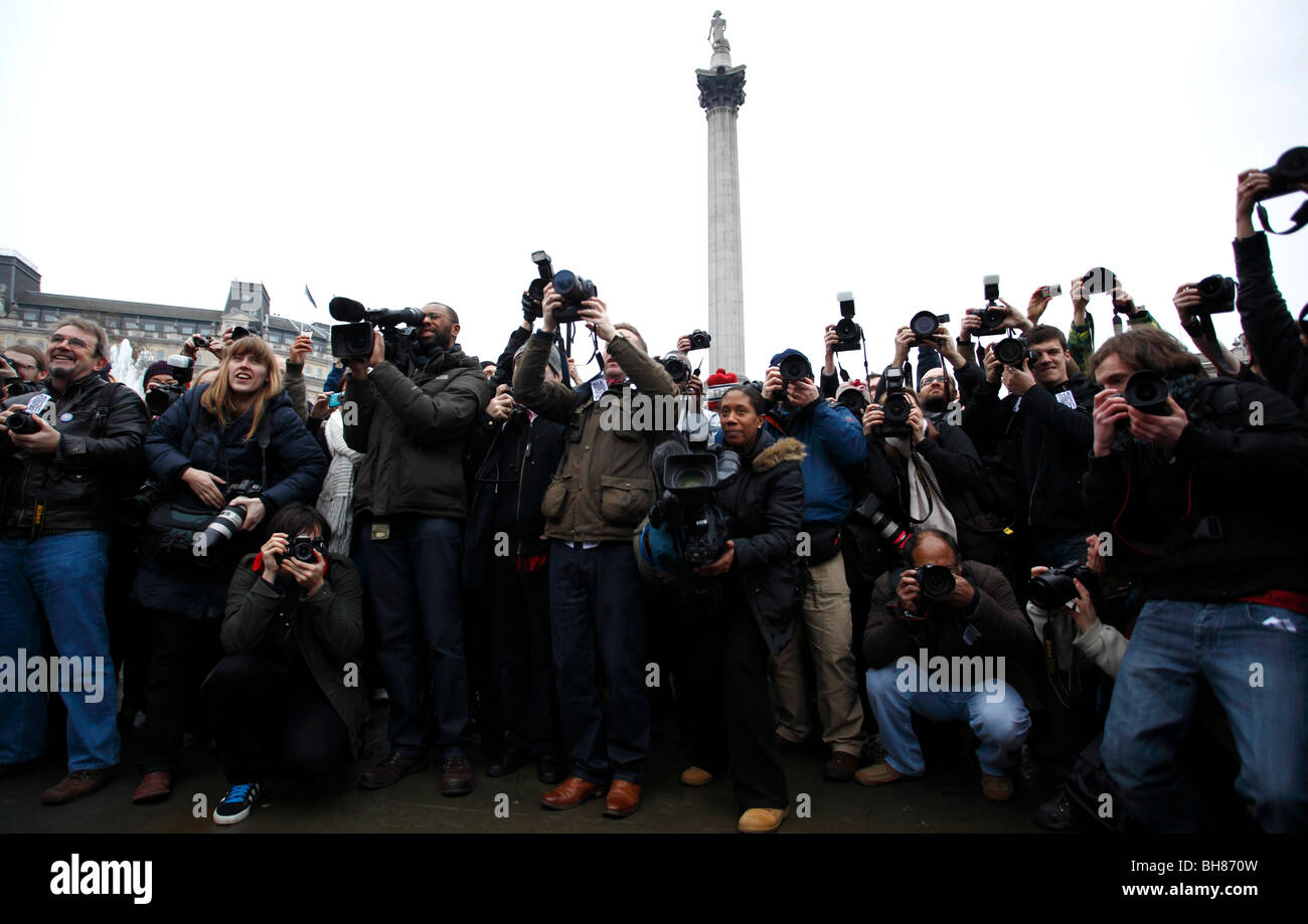 Soy un fotógrafo no es un terrorista foto masiva reunión en Trafalgar Square, Londres, 23 de enero de 2010 Foto de stock