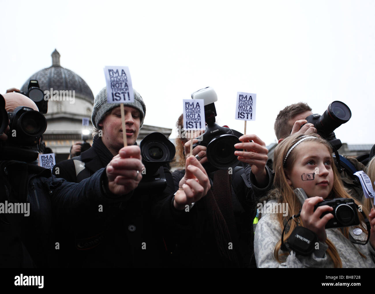 Soy un fotógrafo no es un terrorista foto masiva reunión en Trafalgar Square, Londres, 23 de enero de 2010 Foto de stock