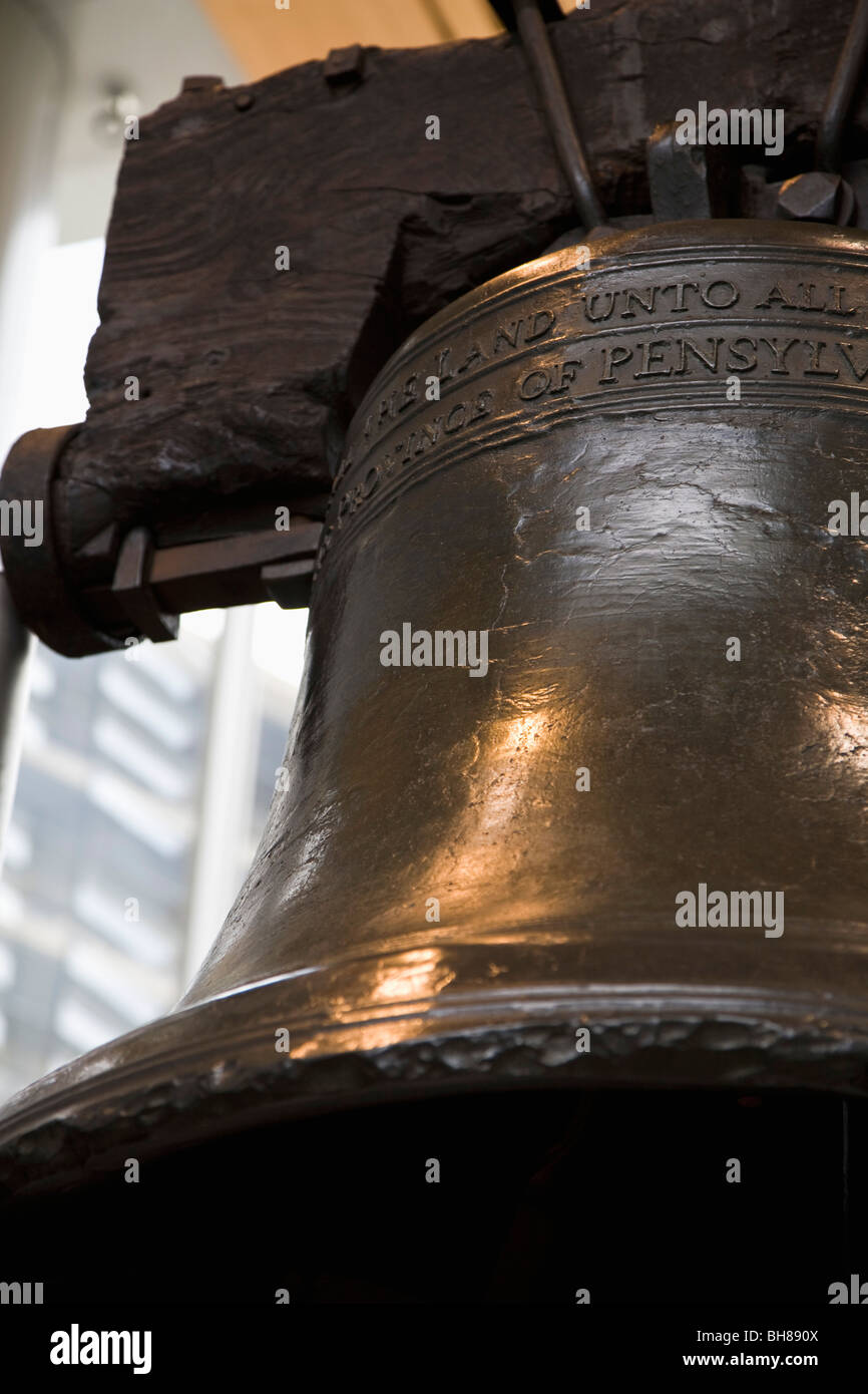 Detalle de la Liberty Bell, Filadelfia, Pensilvania, EE.UU. Foto de stock