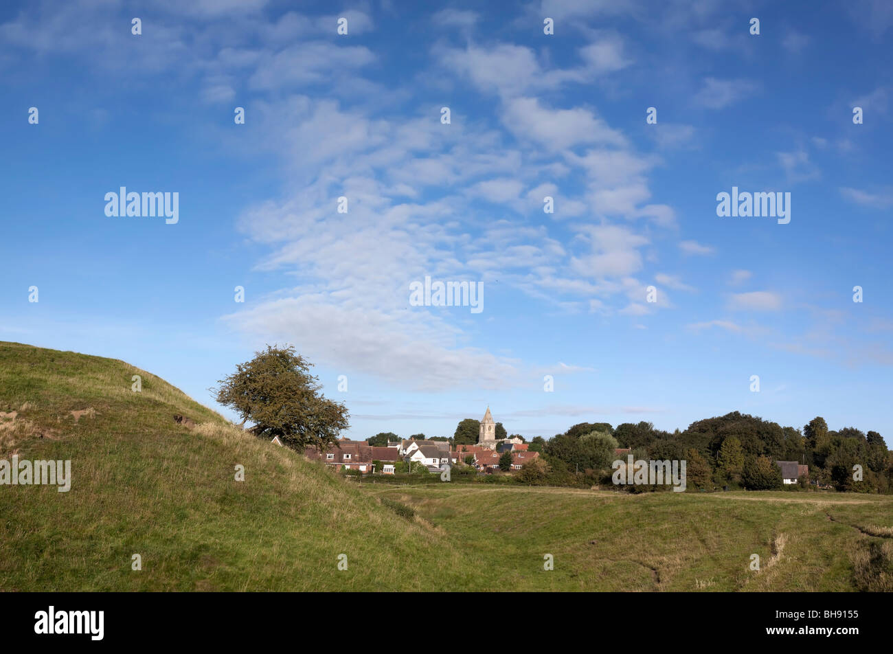 Motte y bailey castillo bedfordshire yelden home condados inglaterra europa Foto de stock