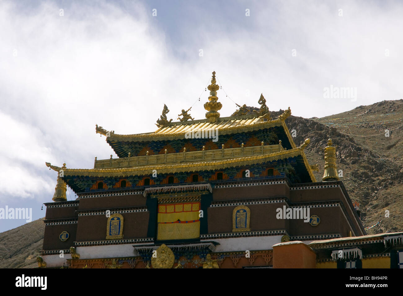 Templo en el monasterio de Tashilhunpo gelugpa shigatse tibet Foto de stock