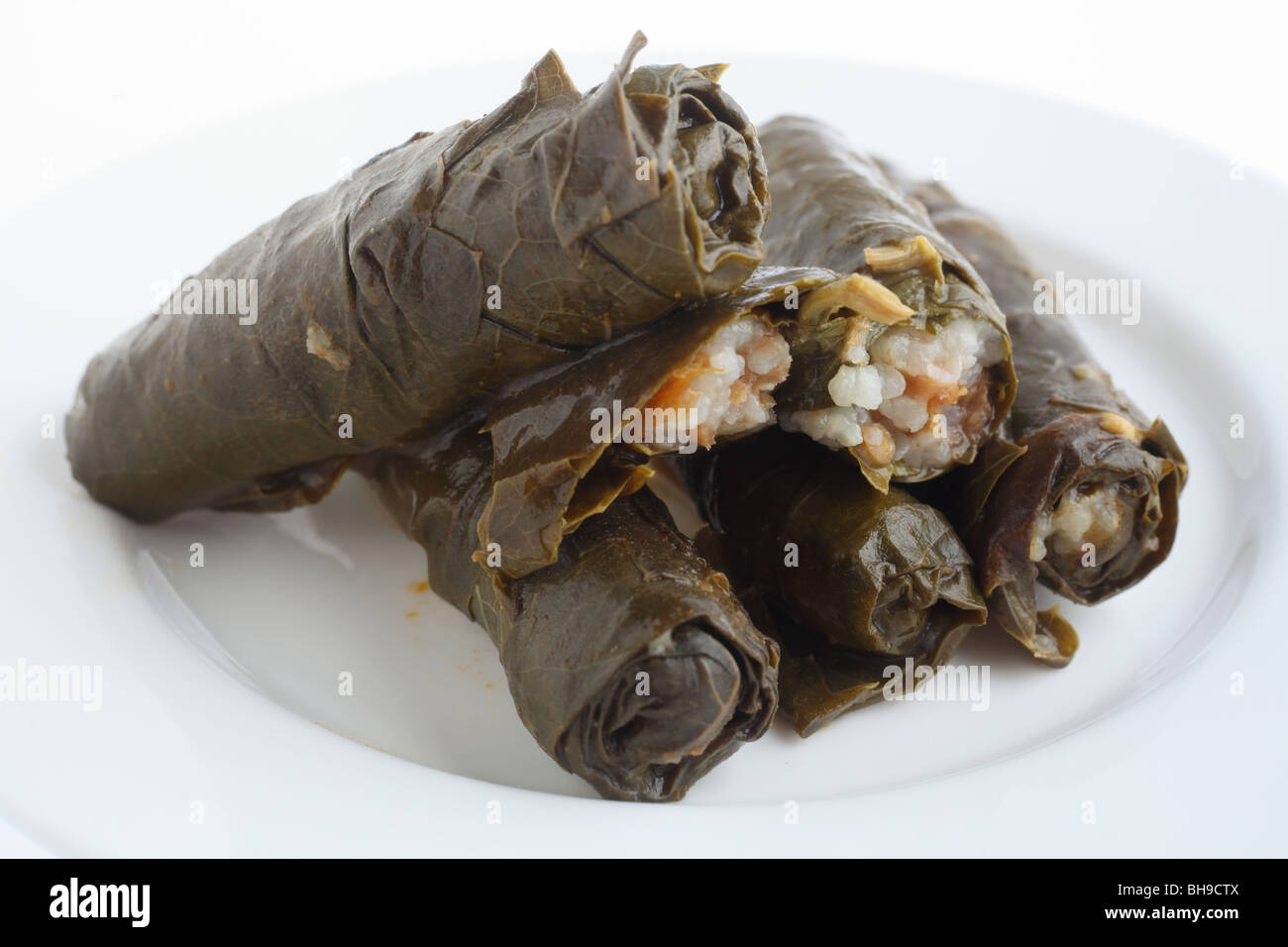 Las hojas de parra rellenas, o dolmathes, un tradicional plato